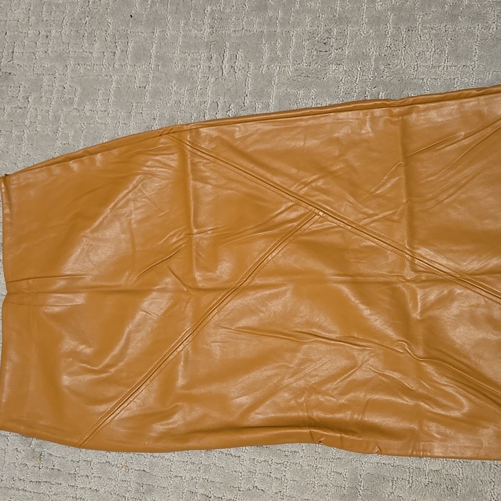 Hem & Thread Pleather Midi Skirt NWT - Picture 2 of 6